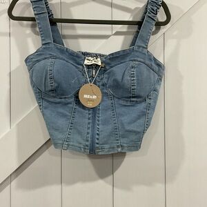 Indigo & Joy Blue Denim Crop Top